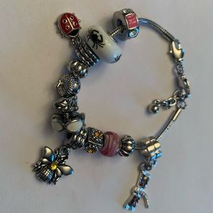 Girls silver plated charm bracelet